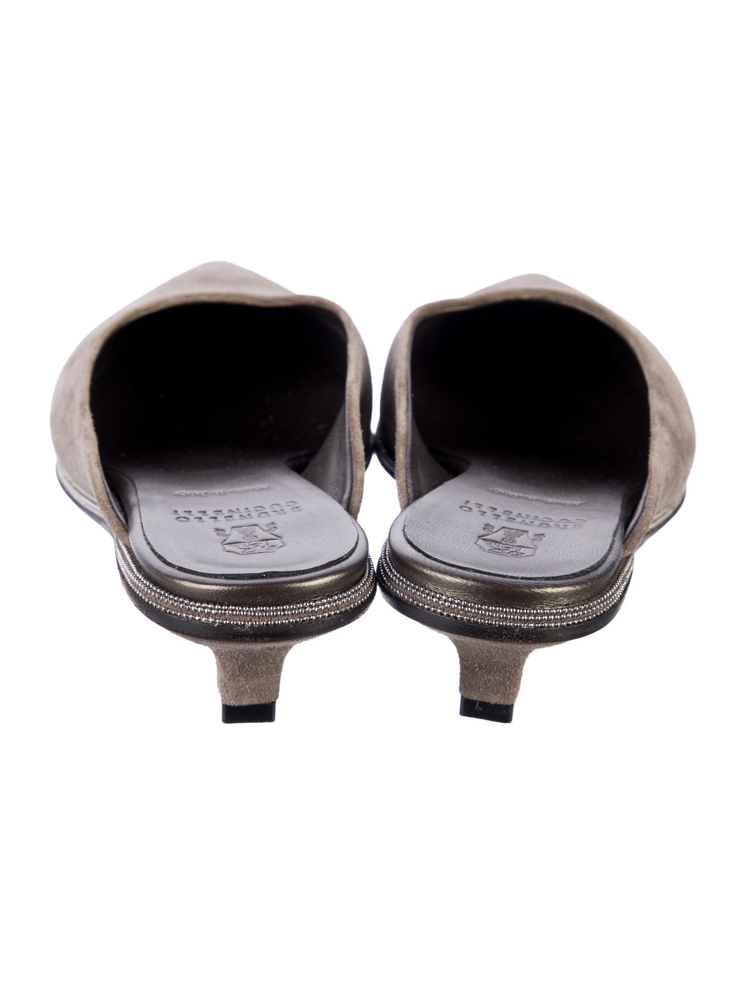 Brunello Cucinelli Monili Suede Mules